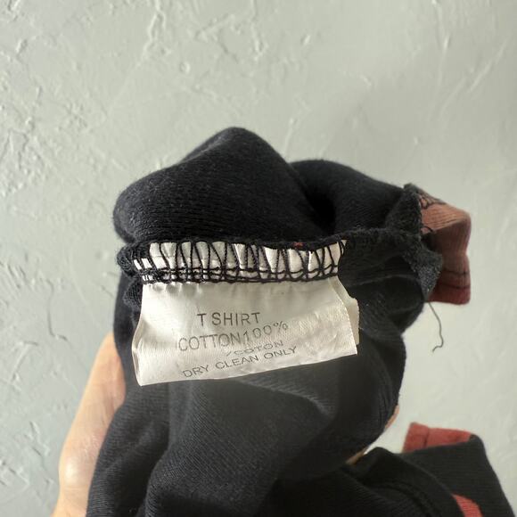 Vintage y2K Top M Shirt Knit Louise FD Long sleeve Cotton Dyed Print Baby Z3-26 - Picture 7 of 7